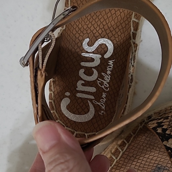 Circus by Sam Edelman Brown Snake Print Platform Sandals size 8 - Picture 6 of 12